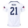 2022 Timothy Weah #21 USMNT Home Jersey