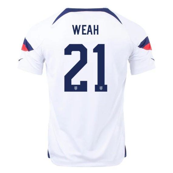 2022 Timothy Weah #21 USMNT Home Jersey