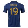 2022 Karim Benzema #19 France Home Jersey
