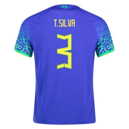 2022 Thiago Silva #3 Brazil Away Jersey