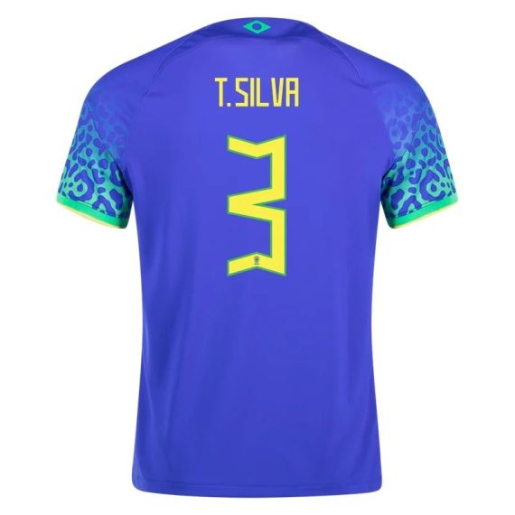 2022 Thiago Silva #3 Brazil Away Jersey