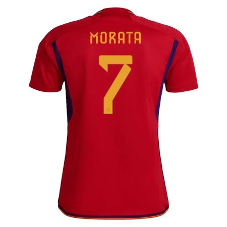 2022 Alvaro Morata #7 Spain Home Jersey