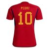 2022 Pedri #10 Spain Home Jersey
