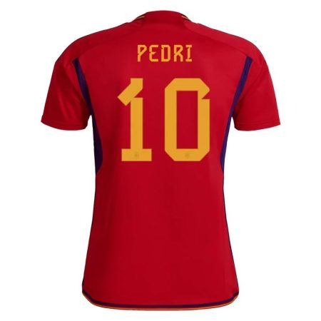 2022 Pedri #10 Spain Home Jersey