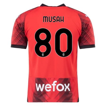 23/24 AC Milan #80 Yunus Musah Home Jersey
