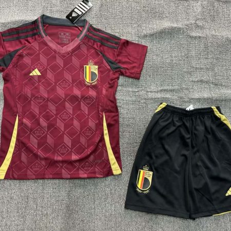 2024 Belgium National Team Home Football Shirt Kids Size Suit