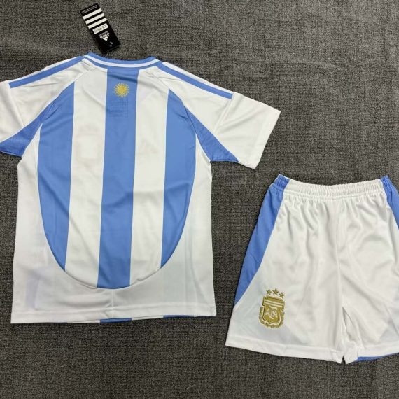 2024 Argentina National Team Home Football Shirt Kids Size Suit