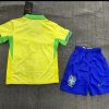 2024 Brazil Home Football Shirt Kids Size Suit