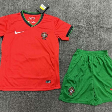 2024 Portugal Home Football Shirt Kids Size Suit
