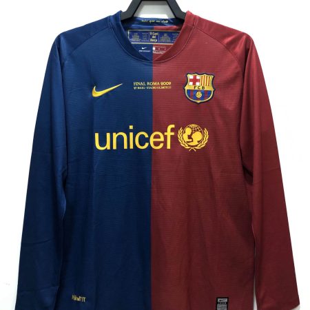 2008/2009 Retro Long Sleeve Barcelona Football Shirt Home Champions League
