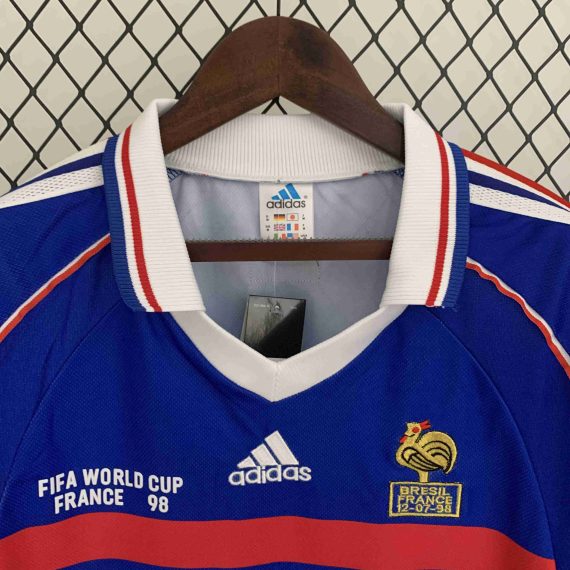 1998 Retro Long Sleeve France Home Football Shirt