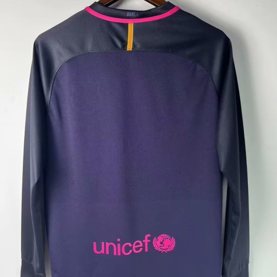2016/2017 Retro Long Sleeve Barcelona Away Football Shirt