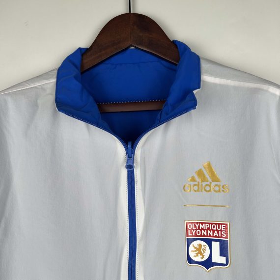 2023/2024 Lyon Reversible Windbreaker Blue-white Soccer Jersey