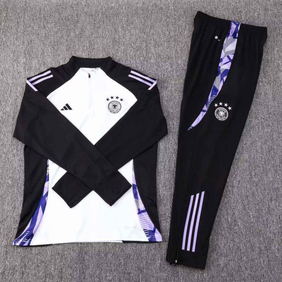 2024 Germany Half-Pull Training Suit White Jersey Set