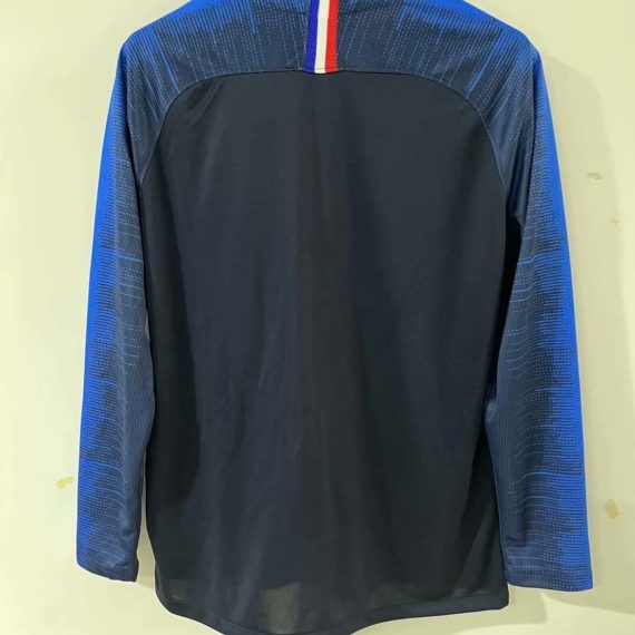 2018 Retro Long Sleeve France Home Football Shirt
