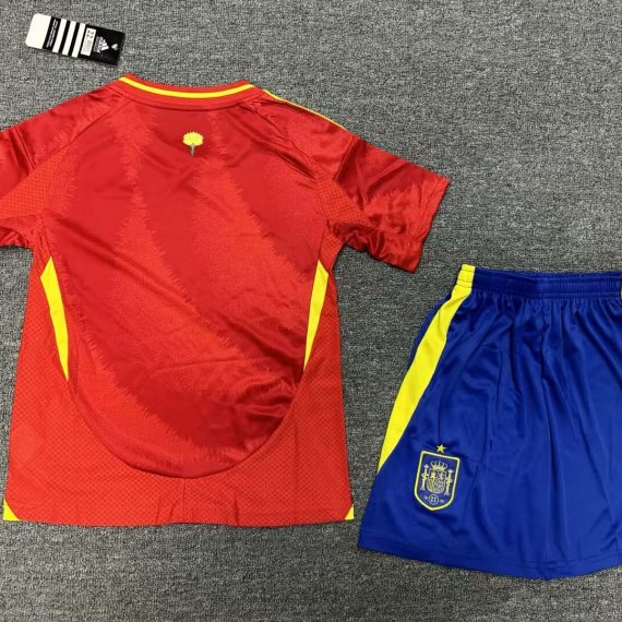2024 Spain Home Football Shirt Kids Size Suit