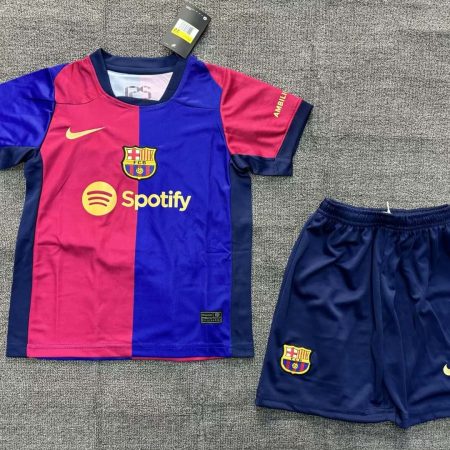 2024/2025 Barcelona Home Football Shirt Kids Size Suit
