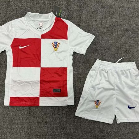 2024 Croatia National Team Home Football Shirt Kids Size Suit