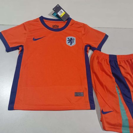 2024 Netherlands Home Football Shirt Kids Size Suit