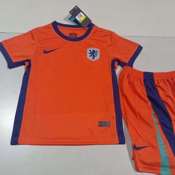 2024 Netherlands Home Football Shirt Kids Size Suit