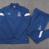 2023/2024 Olympique de Marseille Long Zip Jacket Dark Blue Football Jersey Set