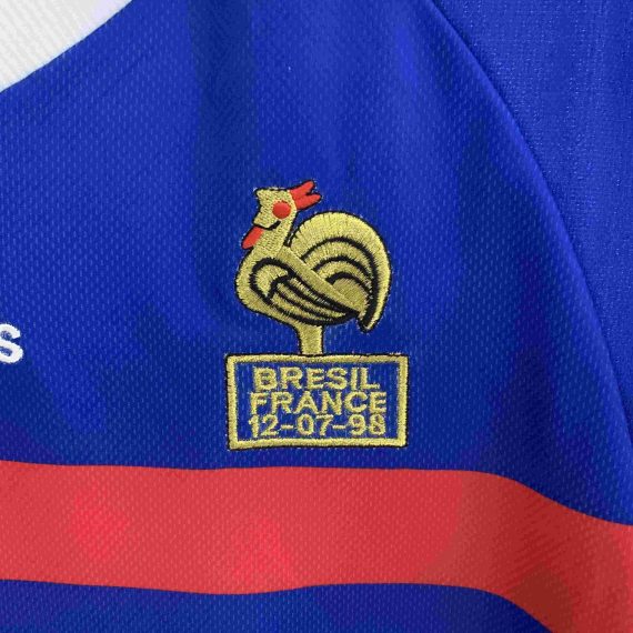1998 Retro Long Sleeve France Home Football Shirt