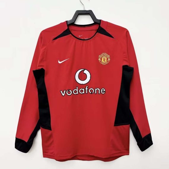 2002-2004 Retro Long Sleeve Manchester United Home Football Shirt