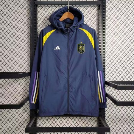 2023 Spain WindbreakerNavy blue Soccer Jersey