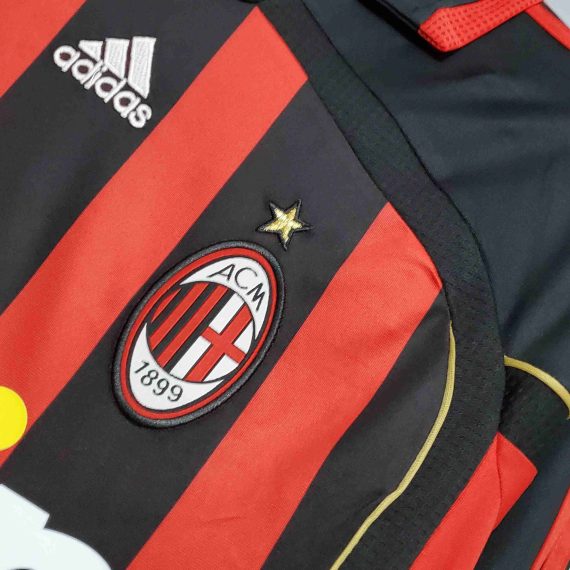 2006/2007 Retro Long Sleeve AC Milan Home Football Shirt