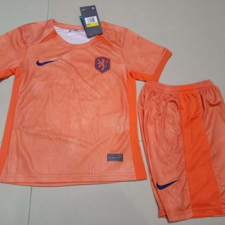 2023 Netherlands Home Football Shirt Kids Size Suit