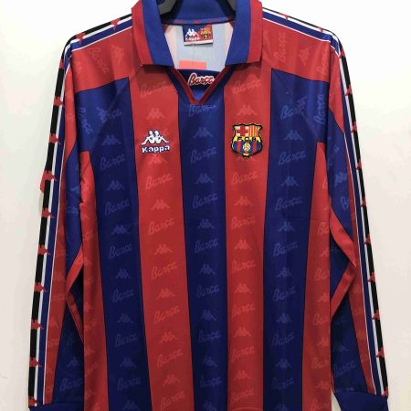 1996/1997 Retro Long Sleeve Barcelona Football Shirt Home Champions League