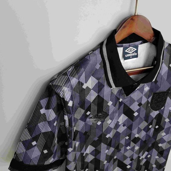 1990 Retro England Blackout Special Edition Black Soccer Jersey