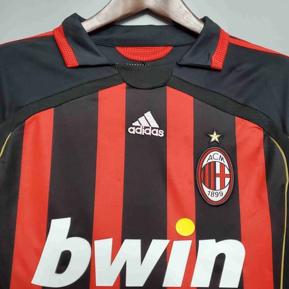 2006/2007 Retro Long Sleeve AC Milan Home Football Shirt