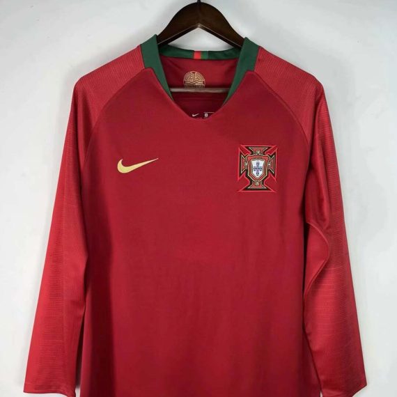 2018 Retro Long Sleeve Portugal Home Football Shirt