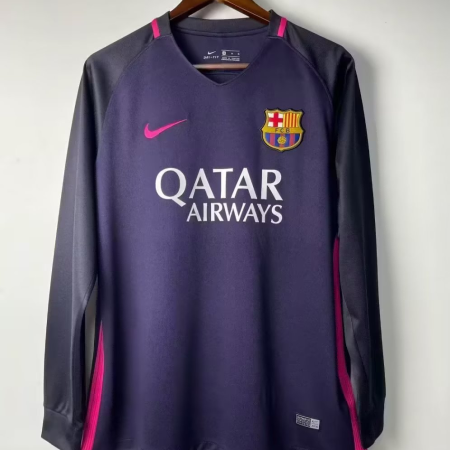 2016/2017 Retro Long Sleeve Barcelona Away Football Shirt