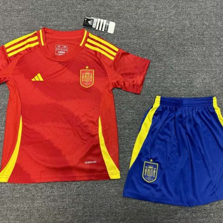 2024 Spain Home Football Shirt Kids Size Suit