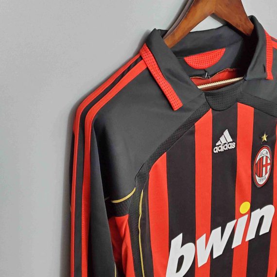 2006/2007 Retro Long Sleeve AC Milan Home Football Shirt