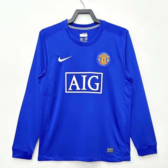 2007/2008 Retro Long Sleeve Manchester United Away Football Shirt