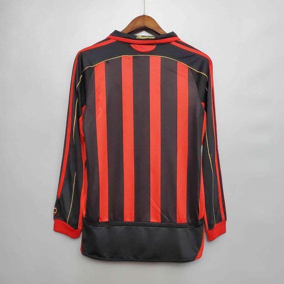 2006/2007 Retro Long Sleeve AC Milan Home Football Shirt