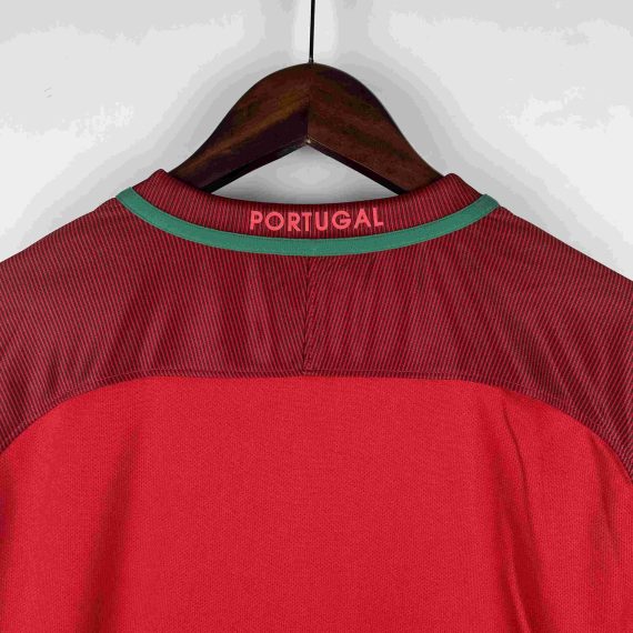 2016 Retro Long Sleeve Portugal Home Football Shirt