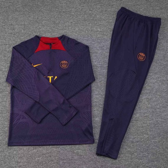 2023/2024 Psg Paris Saint-Germain Half-Pull Training Suit Purple Set