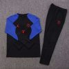 2022/2023 Psg Paris Saint-Germain Half-Pull Training Suit Black-Blue Sleeve Set