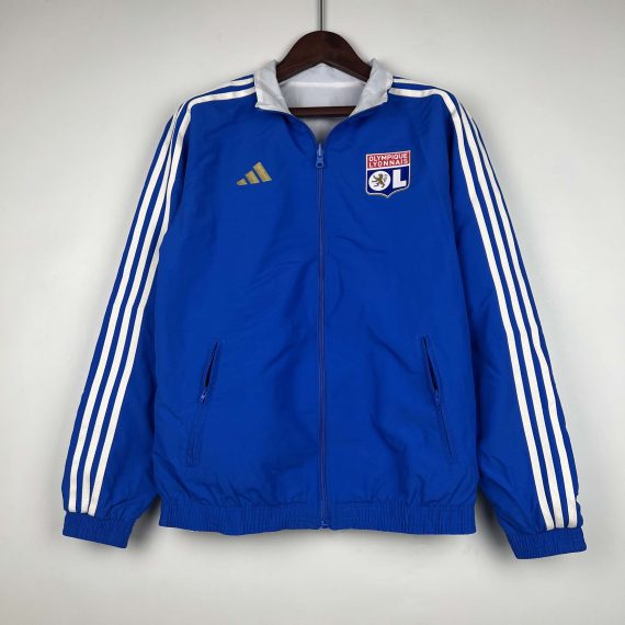 2023/2024 Lyon Reversible Windbreaker Blue-white Soccer Jersey