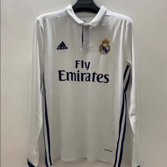 2016/2017 Retro Long Sleeve Real Madrid Home Football Shirt