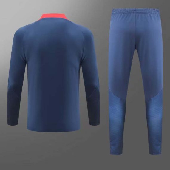 2023/2024 Psg Paris Saint-Germain Half-Pull Training Suit Navy blue Set