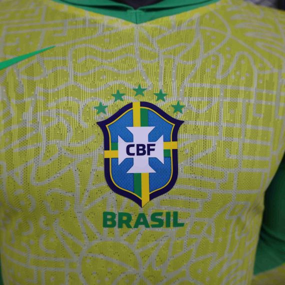 2024 Player Version Long Sleeve Brazil Home Football Shirt