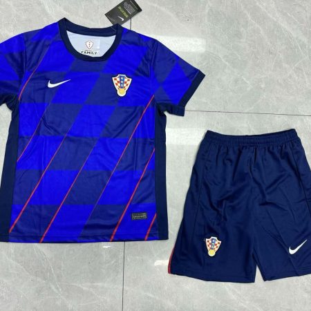 2024 Croatia National Team Away Football Shirt Kids Size Suit