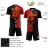 Custom Graffiti Pattern Red-Gold Sublimation Soccer Uniform Jersey