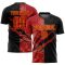 Custom Graffiti Pattern Red-Gold Sublimation Soccer Uniform Jersey