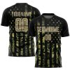 Custom Olive Vegas Gold-Black American Flag Fashion Sublimation Salute To Service Soccer Uniform Jersey